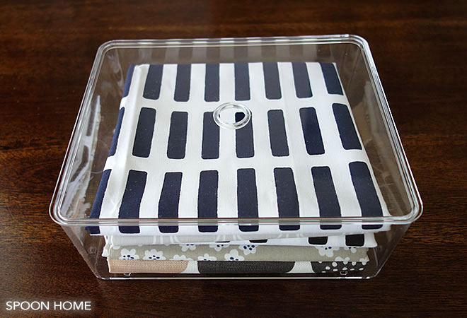 IKEAの透明ケース・GODMORGONふた付きボックスのブログ画像