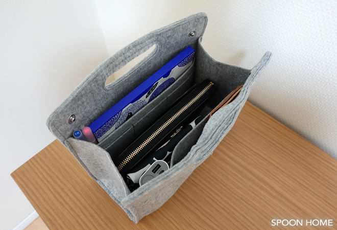IKEAのフェルト製バッグインバッグのブログ画像