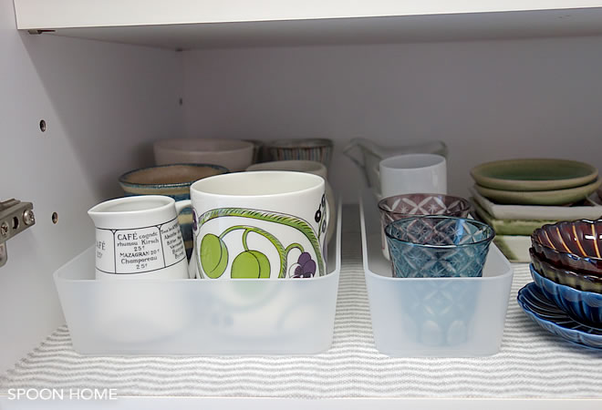 無印良品のポリプロピレン整理ボックスを使用したキッチン収納のブログ画像