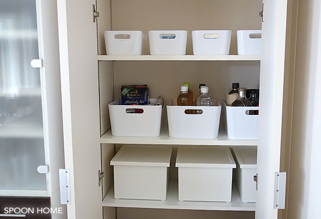 IKEAのVARIERAボックスを使用したキッチン収納のブログ画像