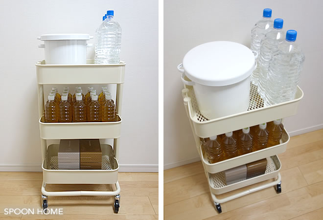 IKEAのRASKOGキッチンワゴン収納方法のブログ画像