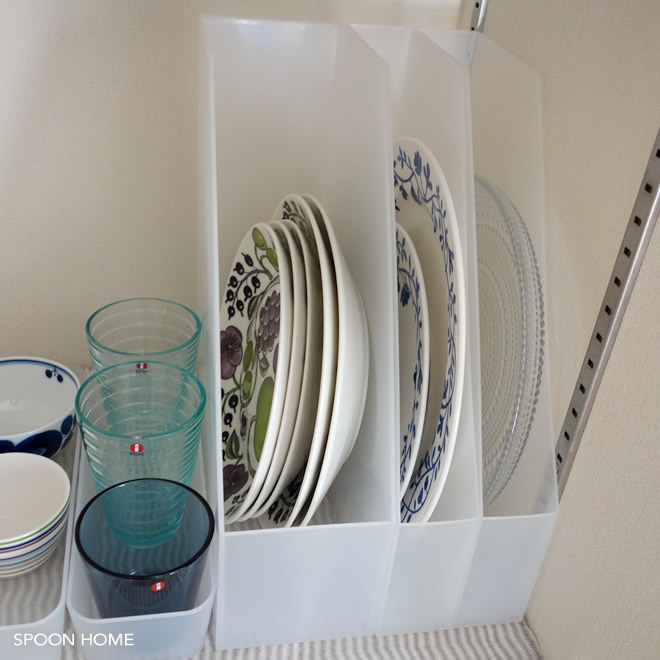 無印良品の収納グッズで食器棚整理のブログ画像