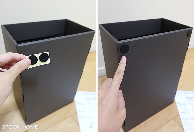 無印良品の黒色ダンボール収納ボックス・引き出し式のブログ画像