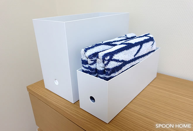 タオルの収納アイデアのブログ画像