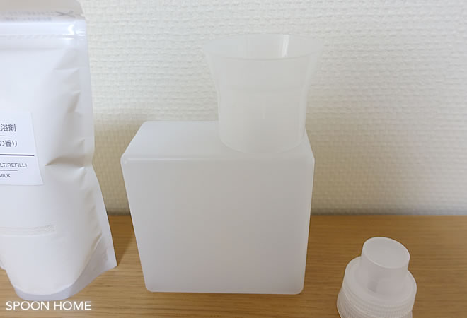 入浴剤とバスソルトの詰め替え容器のブログ画像