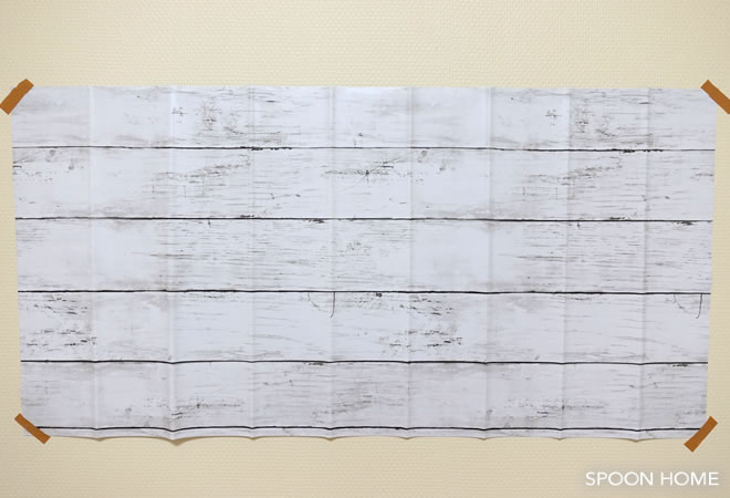 100均ダイソーのリメイクシート「板壁風 シャビーシック ホワイト」のブログ画像