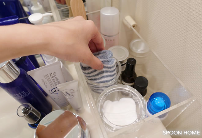 スキンケア化粧水や基礎化粧品の収納方法とアイデアのブログ画像