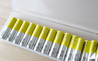 アルカリ乾電池の収納方法の画像