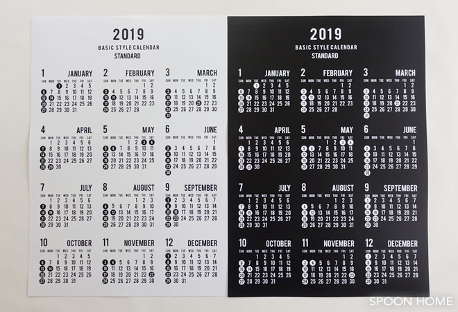 セリアの新商品「PPビッグカレンダー 2019」のブログ画像