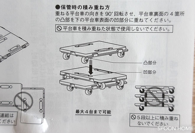 無印良品のポリプロピレン平台車の収納ブログ画像