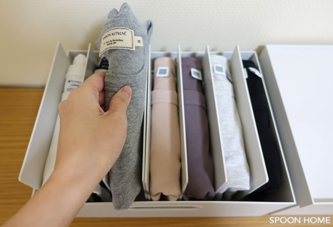 無印良品・スチロール仕切スタンドの収納アイデア。再販商品をブログレポート！【ホワイトグレー】