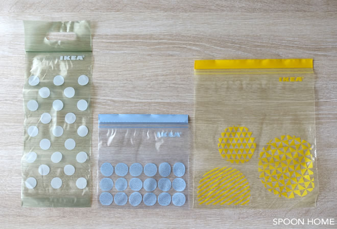 IKEAのBAMSIGとISTADプラスチック袋を並べた画像