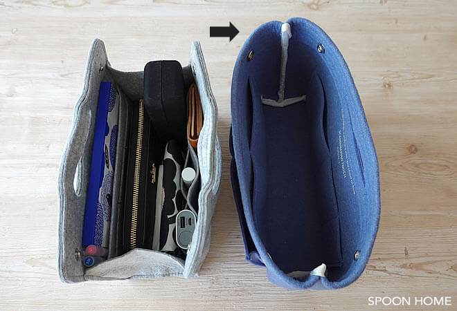 IKEAのフェルト製バッグインバッグのブログ画像