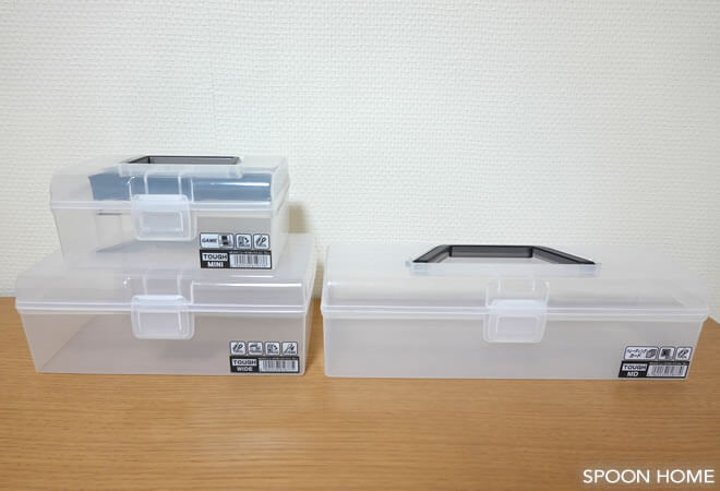 100均セリアのトミカ収納アイデア「持ち手付きニュータフボックス」のブログ画像