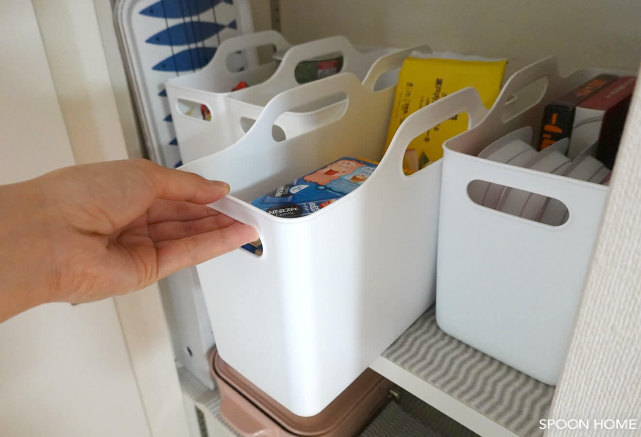 100均セリアのハンドル付ソフトライナーケースの収納ブログ画像