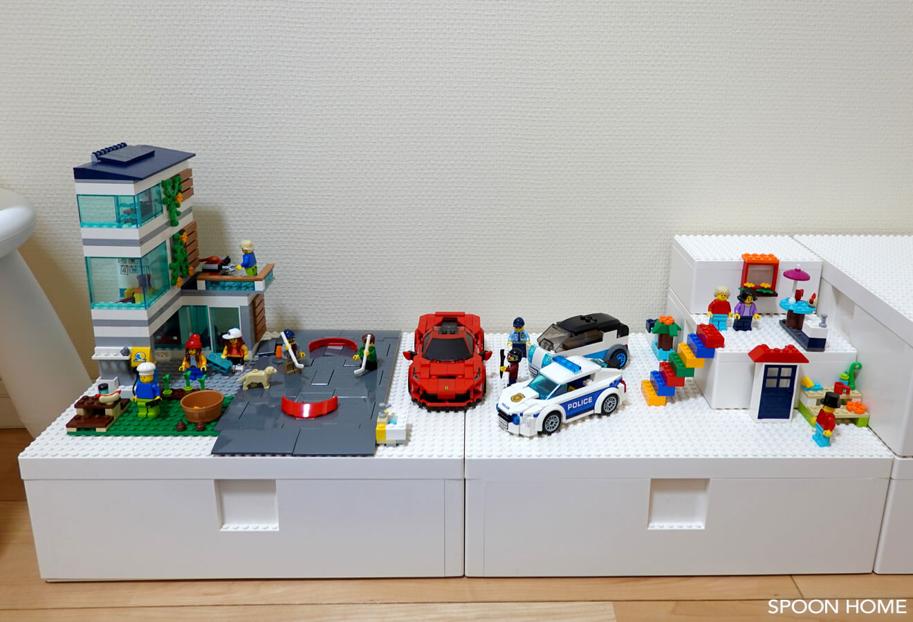 IKEAとレゴのコラボ商品「BYGGLEK」ボックス収納例とブロックセットの 