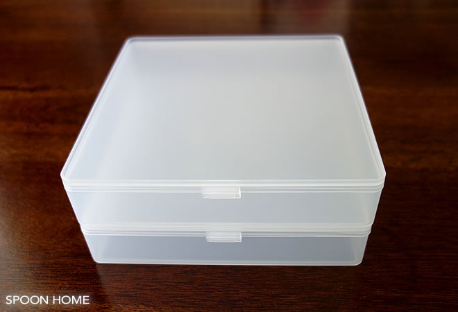 セリアの人気商品「フタ付きケース Square(スクエア)」のブログ画像